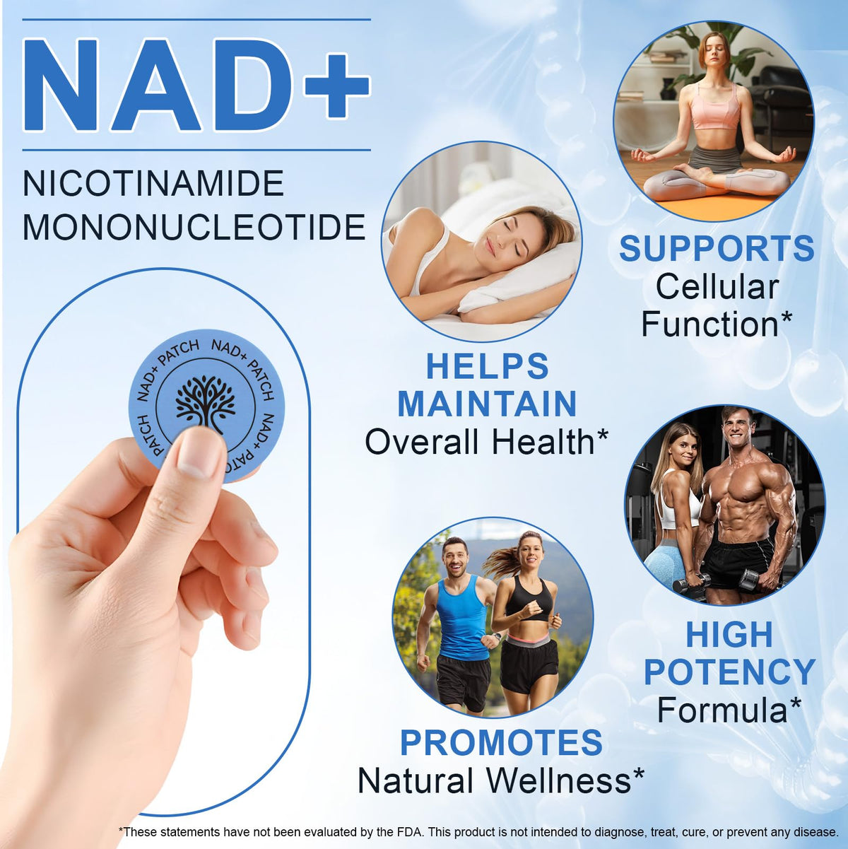 APCKFLEE NAD+ Patches for Women, NAD+ Patch for Anti-Aging and Wellness Support, Nicotinamide, Vitamin C, Premium 8-Hour Time-Release Formula, Vegan, 30 Count