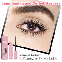 AmiCera Tubing Mascara, Waterproof Mascara Black Sky High, Thrive Lifting Long Lashes, No Clumping Smudge Proof, Long Lasting Eyelash Makeup for Women Girls, Natural Curl Looking, Sensitive Eyes, Pink