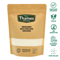 Thames Organic Organic Rice Protein Ground: Premium Plant-Based Protein for Health & Fitness Enthusiasts - Vegan-Friendly 250g