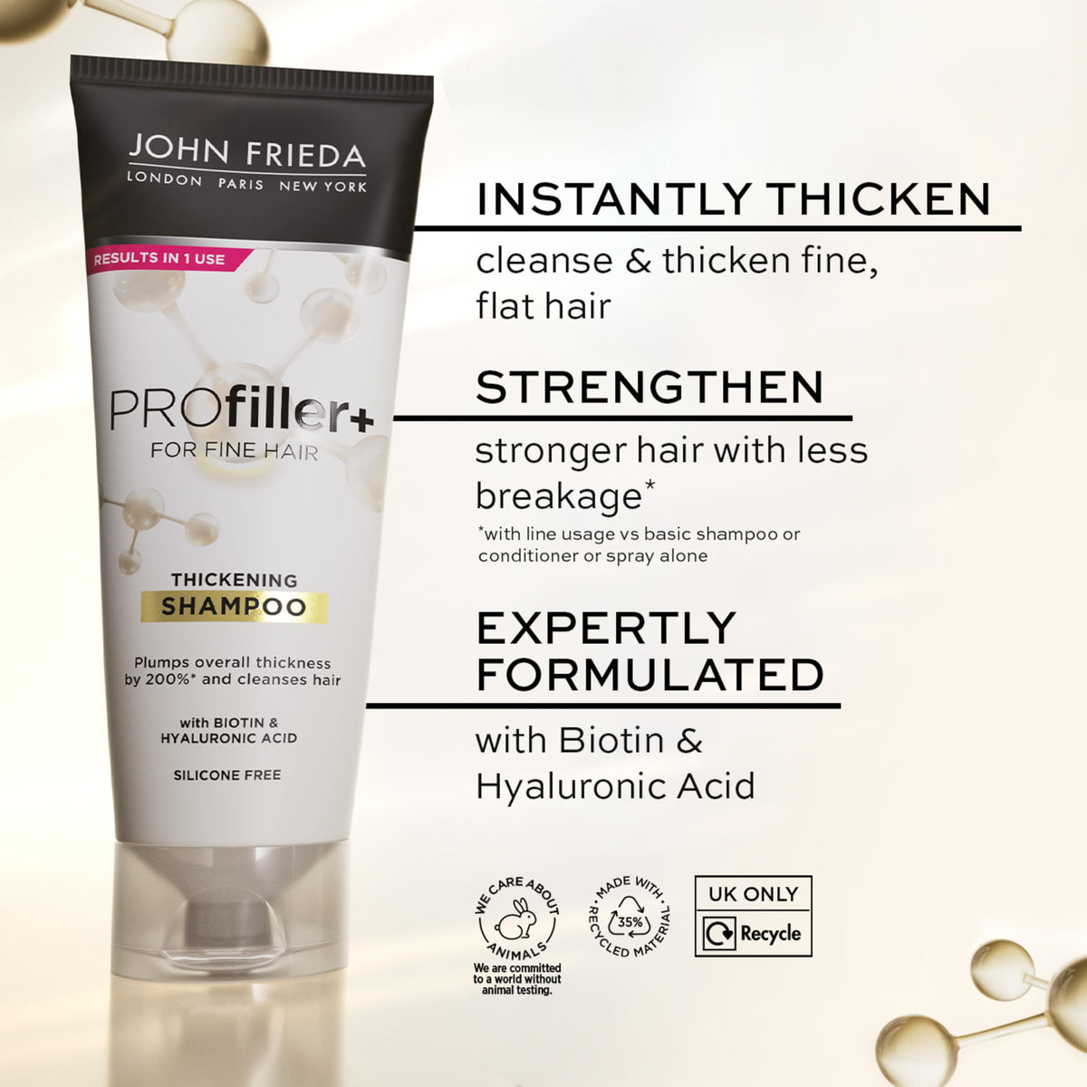 John Frieda PROfiller+ Thickening Shampoo for Thin, Fine Hair, 250ml