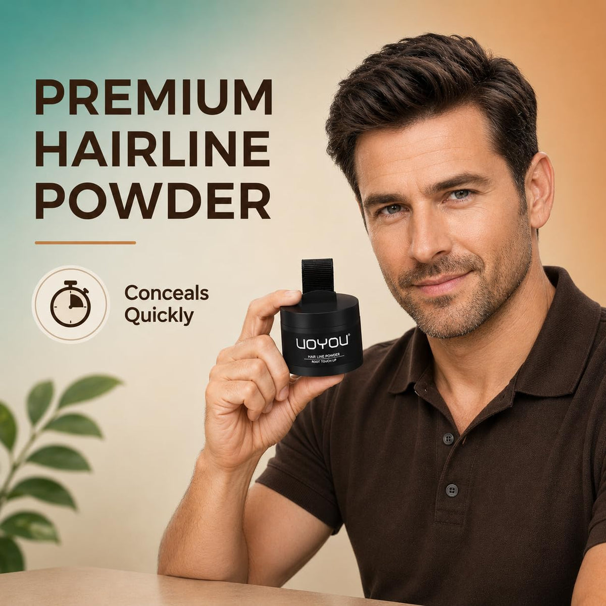 UOYOU Hairline Powder Light Blonde Root Touch Up, Instantly Conceals Hair Loss, Gray Root Cover Up Powder for Thinning Hair Men & Women, Water & Sweat Resistant, Includes Brush (Light Blonde)