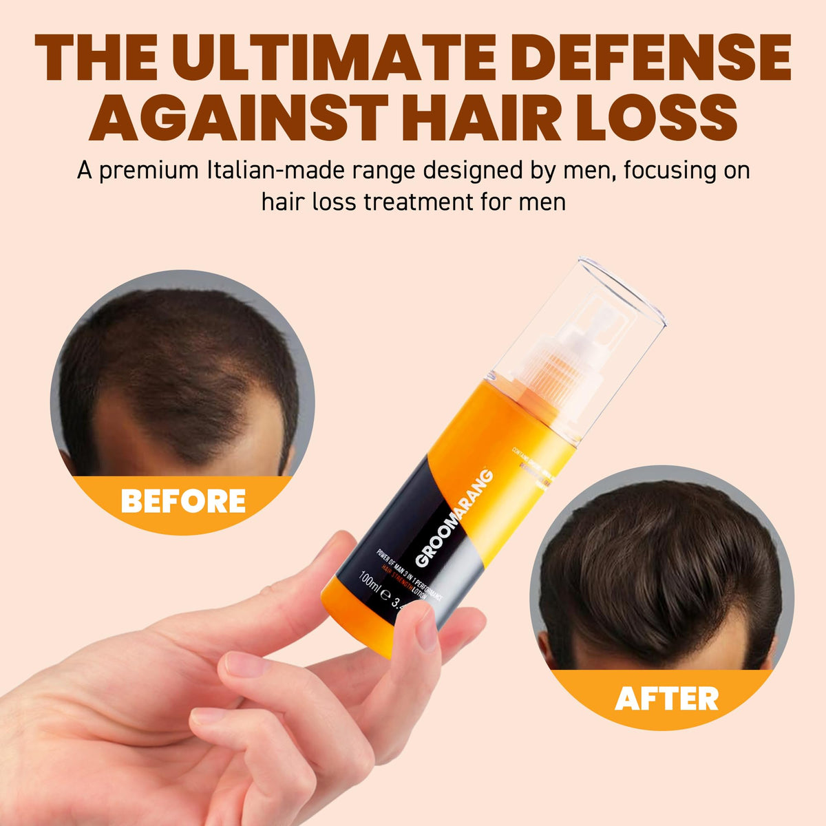 groomarang Groomarang Hair Loss Prevention Lotion - Power of Man 3 in 1 Performance Hair Loss Treatment for Men - Encourages Hair Growth 100ml