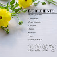 New Nordic Ltd New Nordic Melissa Dream - Melatonin-Free Natural Sleep Aid & Insomnia Relief for Adults - Magnesium & Chamomile - 100 Herbal Sleeping Tablets