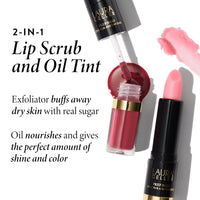Laura Geller Beauty LAURA GELLER NEW YORK Prep-n-Go 2-in-1 Lip Scrub and Oil Tint Duo (First Place) - Hydrating Tinted Oil and Exfoliating Scrub for Rejuvenating Your Pout Whenever You Need It