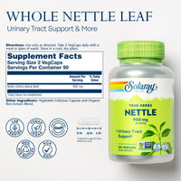 SOLARAY Nettle Leaf 450mg Healthy Kidney, Urinary & Prostate Support Traditional Use for Healthy Allergy Response & Respiratory Wellness 180 CT
