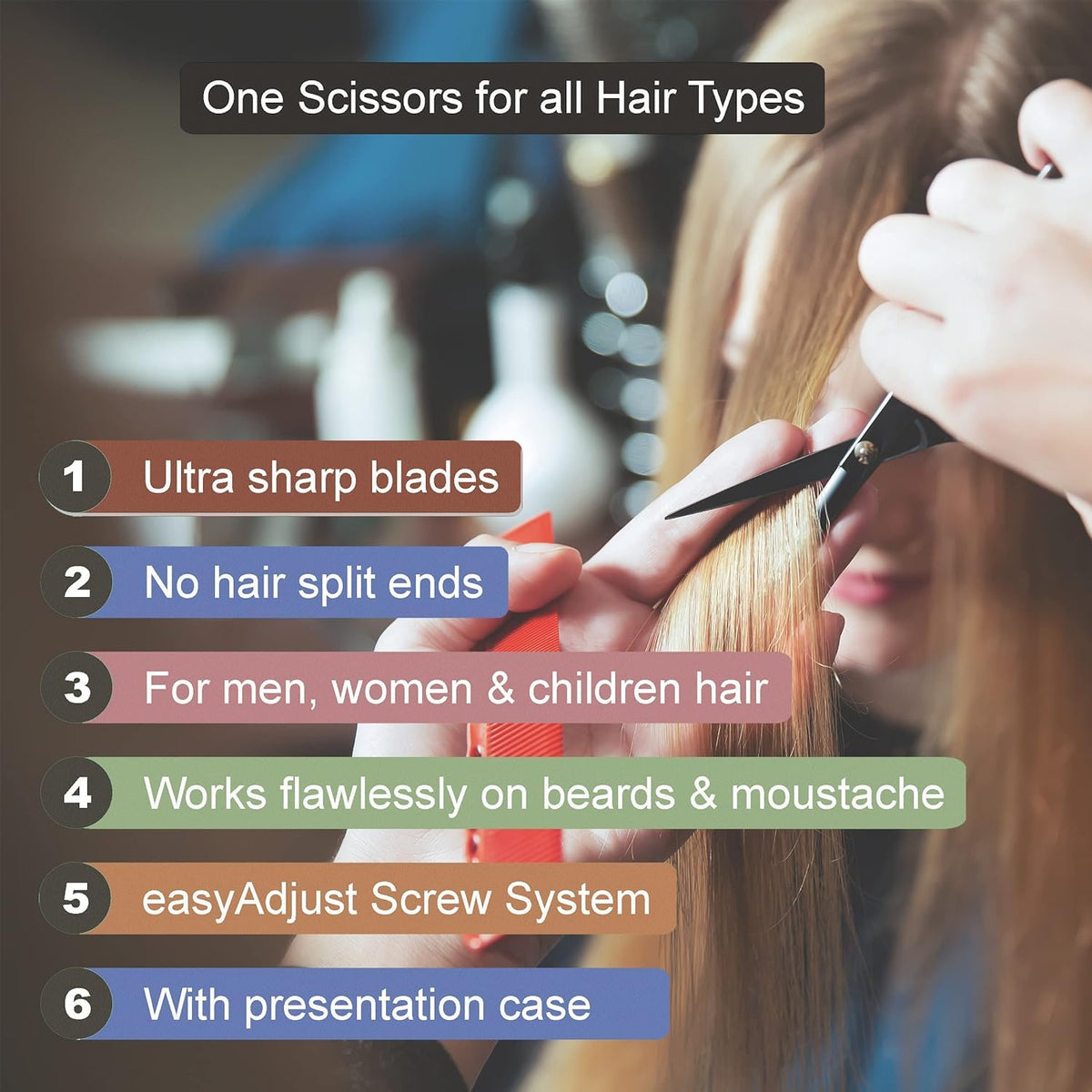 Pro-Kutz Scissors Pro-Kutz Beard Scissors Professional Moustache Scissors Ear and Nose Hair Trimming Scissors Stainless Steel, Safety Use for Eyebrows, Eyelashes, and Ear Hair 4.5 inches with Free Pouch