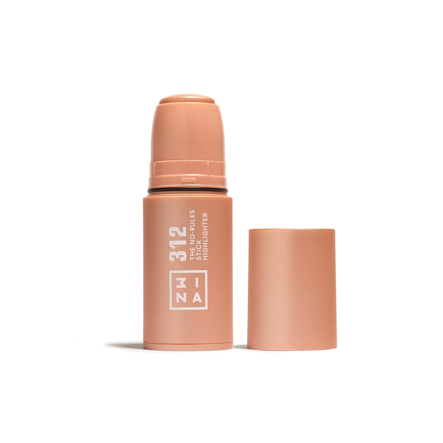 3INA MAKEUP - The No-Rules Stick Highlighter 312 - Highlighter Stick Rose gold for Eyes Lips & Cheeks with Hyaluronic Acid