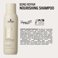 BlondMe Schwarzkopf Professional BLONDME Bond Repair Nourishing Shampoo Hair Shampoo Smoothing Almond Oil White Tea Deeply Nourishing Hydrating And Softening 300 ml