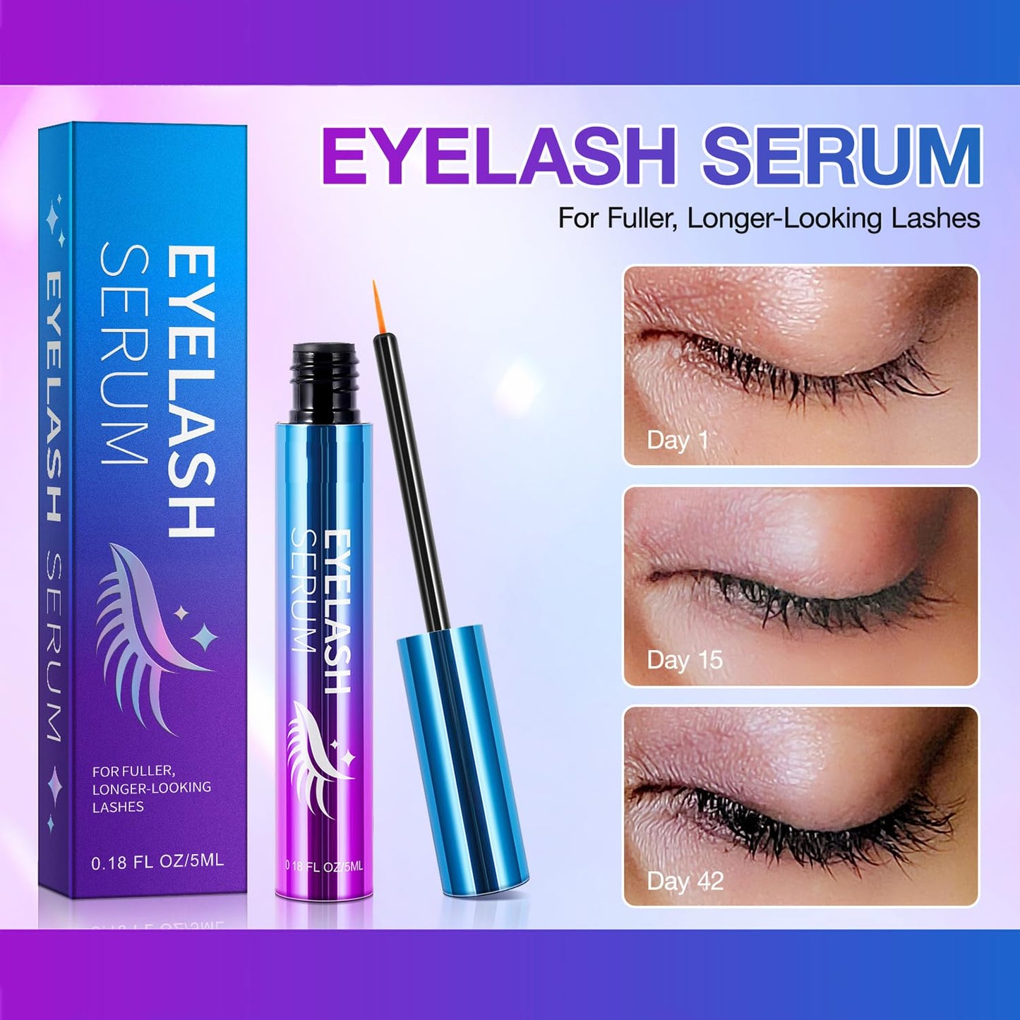 Generic Lash Serum for Eyelash Growth - 5ML Eyelash Enhancing Serum for Thicker, Fuller & Longer Lashes - Lash Growth - Strengthens & Conditions Lashes & Brows