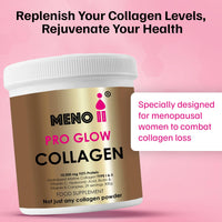 Meno II PRO Glow Marine Collagen Powder 10,000mg - High-Potency Supplements for Women Skin Hydration - Unflavoured Collagen Supplement with Hyaluronic Acid, Vitamin C & B Complex - 300g