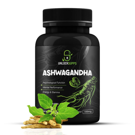 UNLOCKSUPPS UnlockSupps Ashwagandha high Strength 500mg - 120 Capsules | Relieve Stress & Boost Stamina | Ashwagandha Capsules with Pure Withania somnifera Root | No Preservatives, Gluten-Free