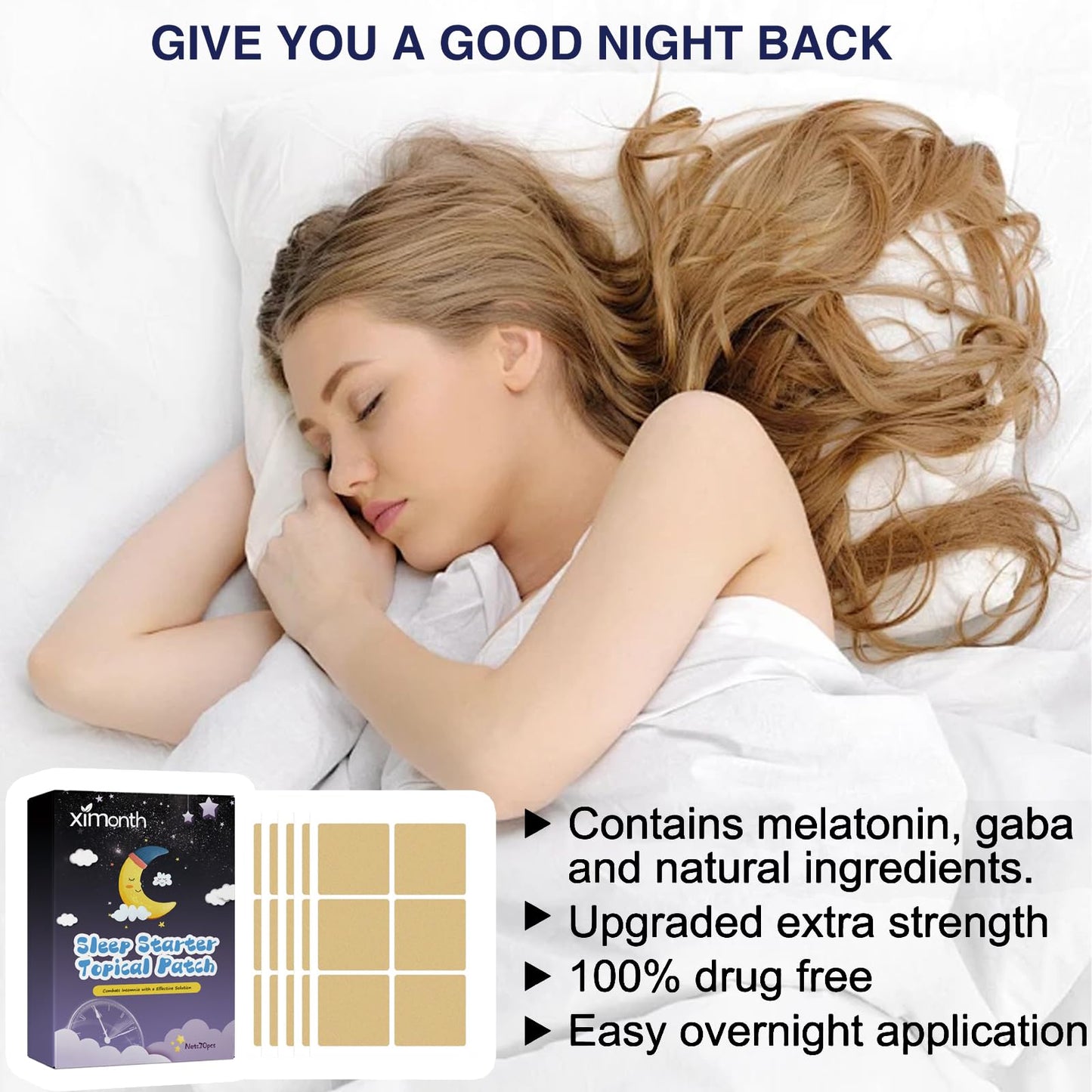 Ninnyi 30PCS Natural Sleep Support Patches for Adults, Sleep Patches for Deep Sleep