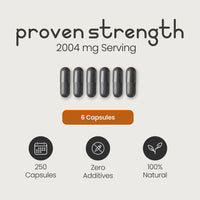 VitaBright Activated Charcoal Tablets for Stomach Wind | 2004mg | 250 Capsules | Activated Charcoal Powder in Easy-Open Veggie Capsules | Debloating Tablets - Reduce Flatulence