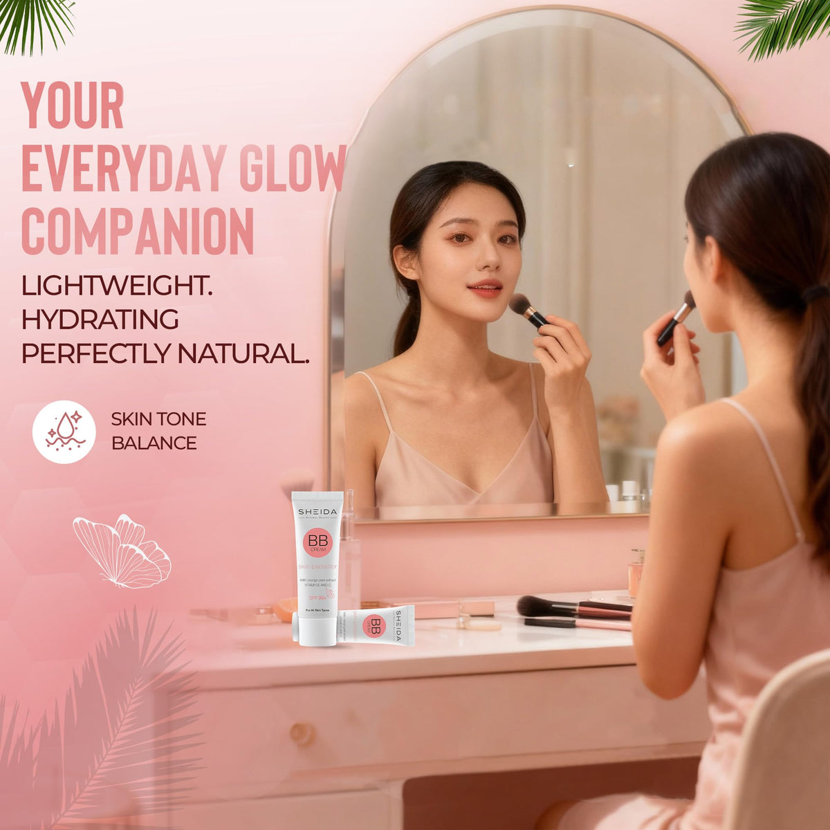 Sheida SHEIDA BB Creme, Tinted Day Cream with SPF 30+, 24h Moisture and Skin Optimiser for an Even Complexion, Enriched with Vitamin E & C. Multifunctional Care with Sun Protection (Extra Light, One Size)