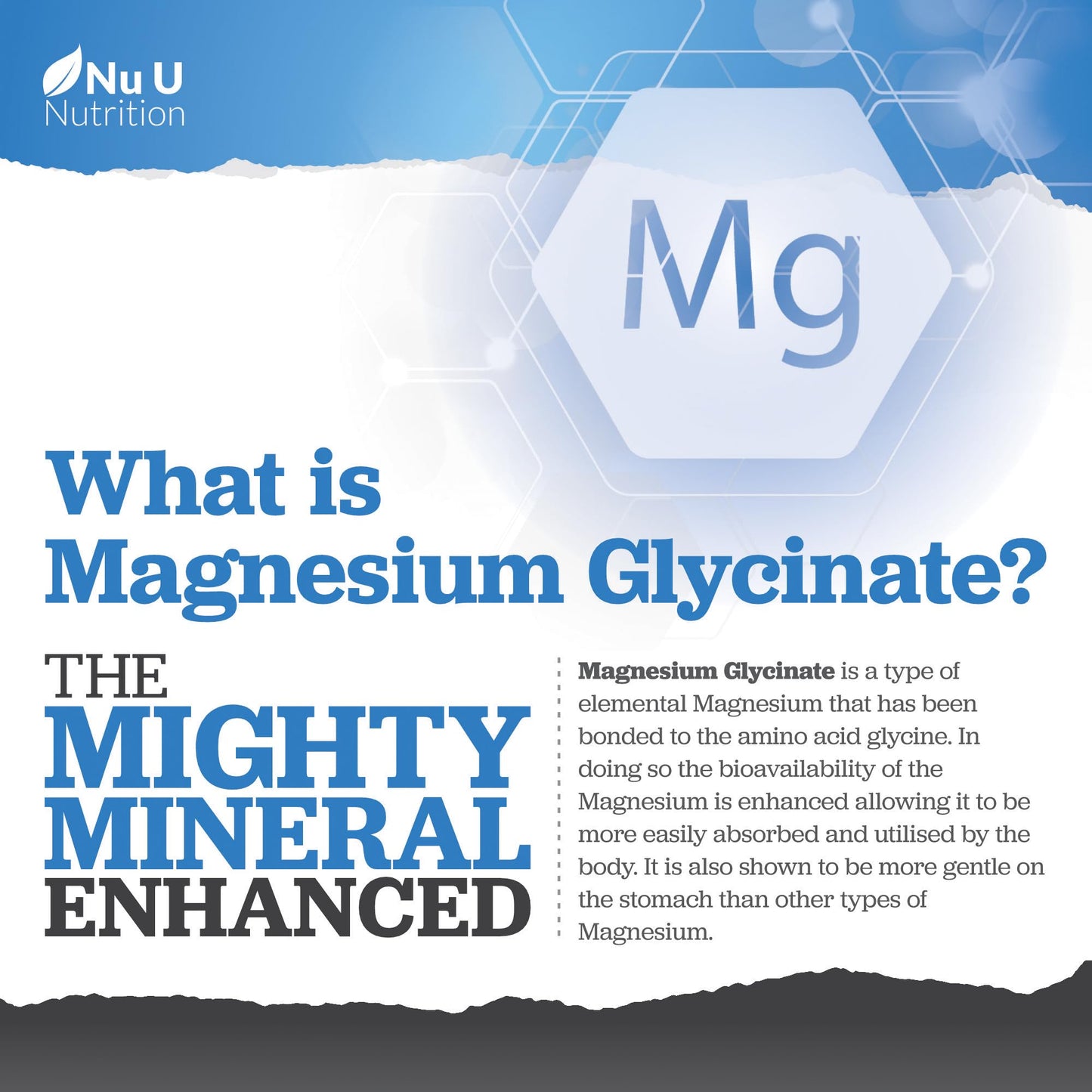 Magnesium Glycinate Complex with Vitamin B6, Zinc & Pantothenic Acid - 120 Vegan Capsules - 250mg Elemental Magnesium per Serving - High Strength Magnesium Bisglycinate - Nu U Nutrition