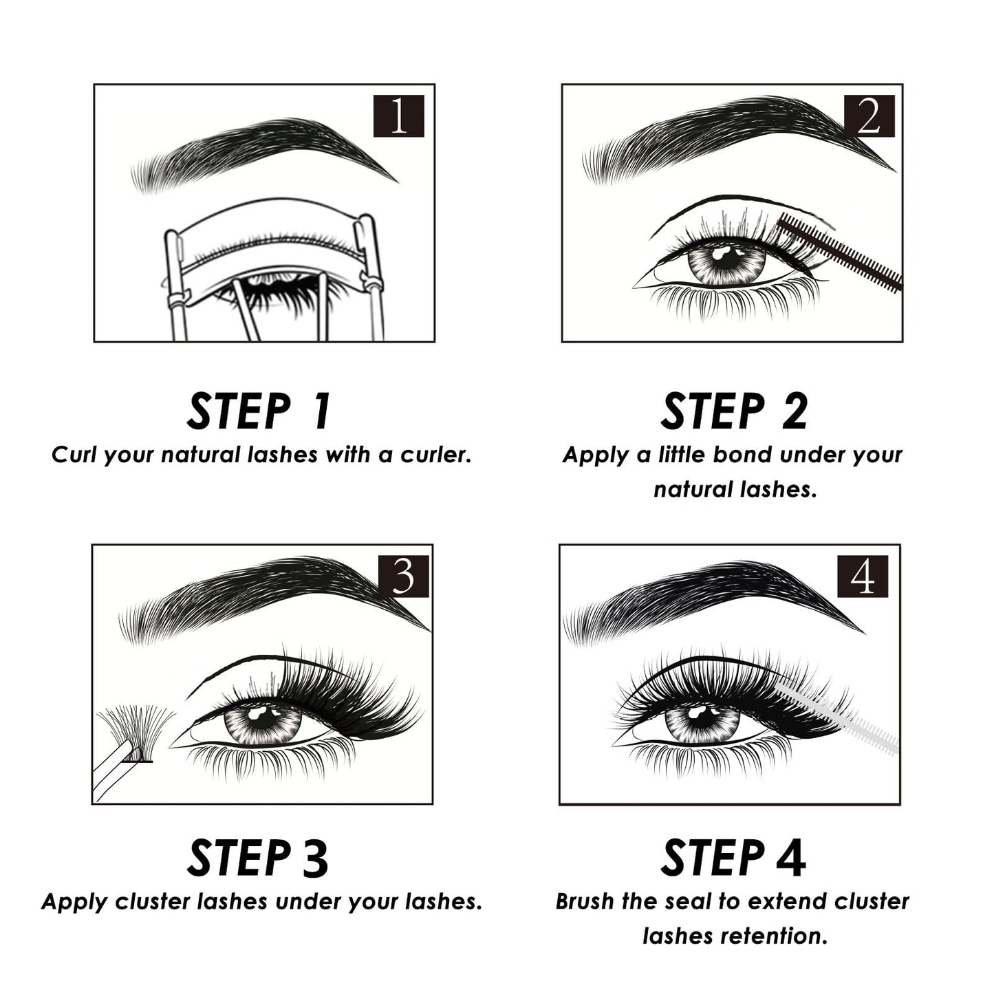 Lanciley Individual Lashes 144 Clusters Lashes DIY Eyelash Extensions False Eyelashes Individual Natural Soft Reusable Easy to Use C/D Curl 10/12/14/15/16mm - L28