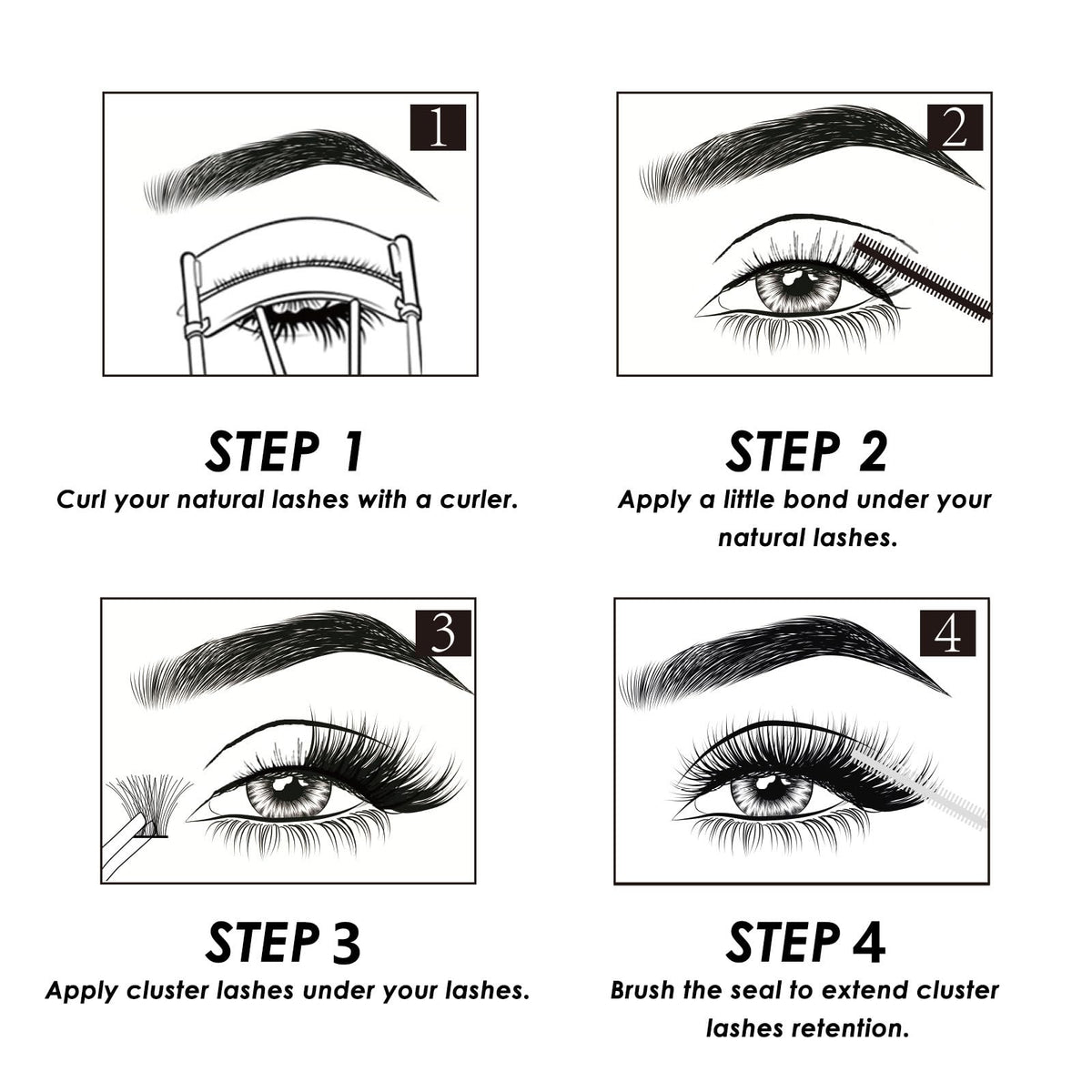 Lanciley Individual Lashes 72 Clusters Lashes C CC D Curl DIY Eyelash Extension Kit at Home for Make-up Beginner False Eyelashes Soft Fluffy Reusable 10/12/14/15/16mm Easy to Use - L01