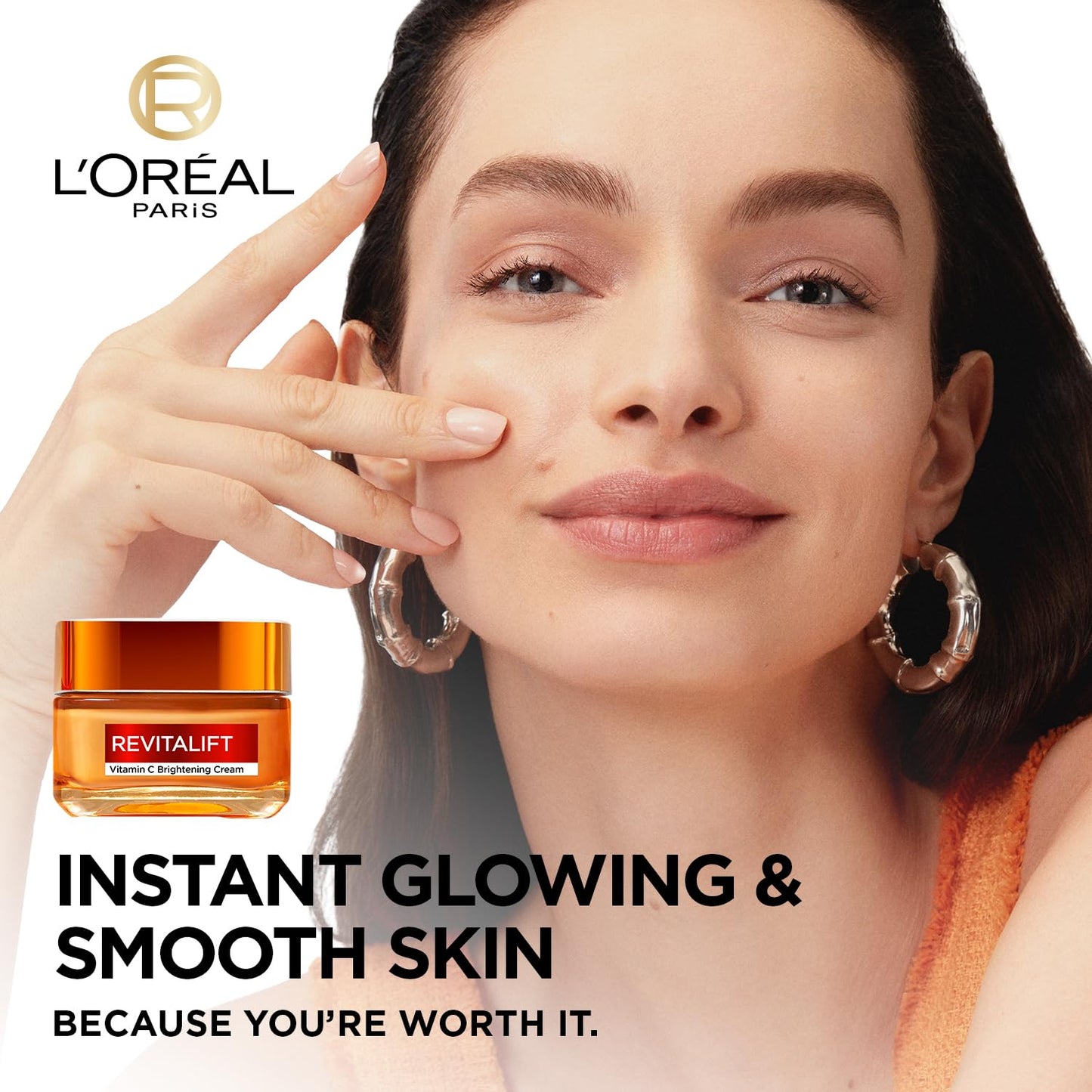 L'Oréal Paris Revitalift Vitamin C Brightening Cream for Face, With Vitamin C and Salicylic Acid, Brightens Skin, Tightens Pores and Reduces Appearance of Lines, 50ml