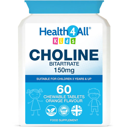 Health4All Kids Choline 150mg 60 Chewable Tablets for Children 3+