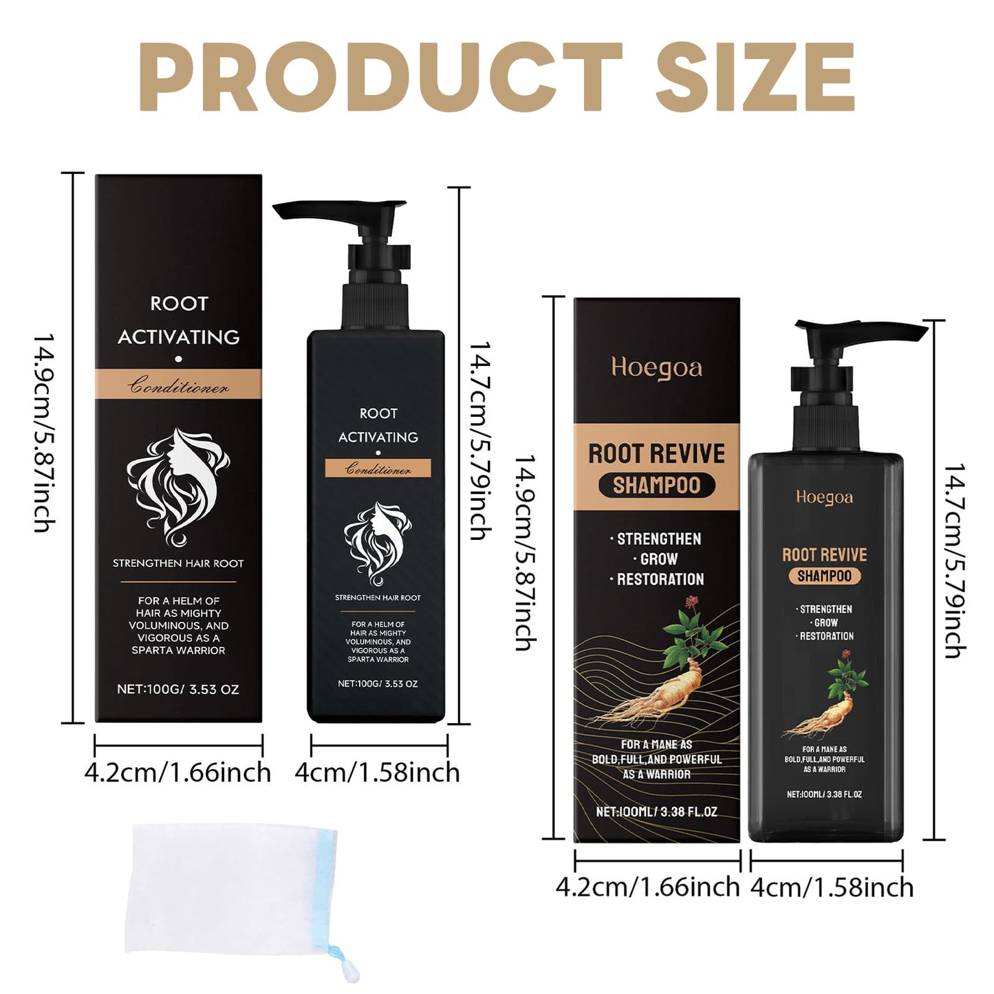 GMHLLES Hair Loss Shampoo Set Mane Root Activator Shampoo for Men Anti-Hair Loss,with nourishing Conditioner+foaming Net,Mane for Men Unisex