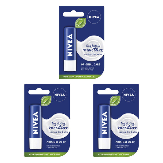 NIVEA Pack of 3, Nivea Lip Care Balms Original