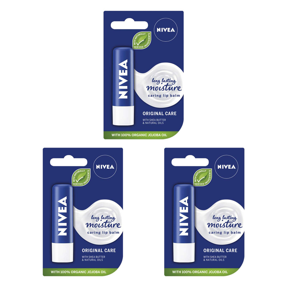 NIVEA Pack of 3, Nivea Lip Care Balms Original