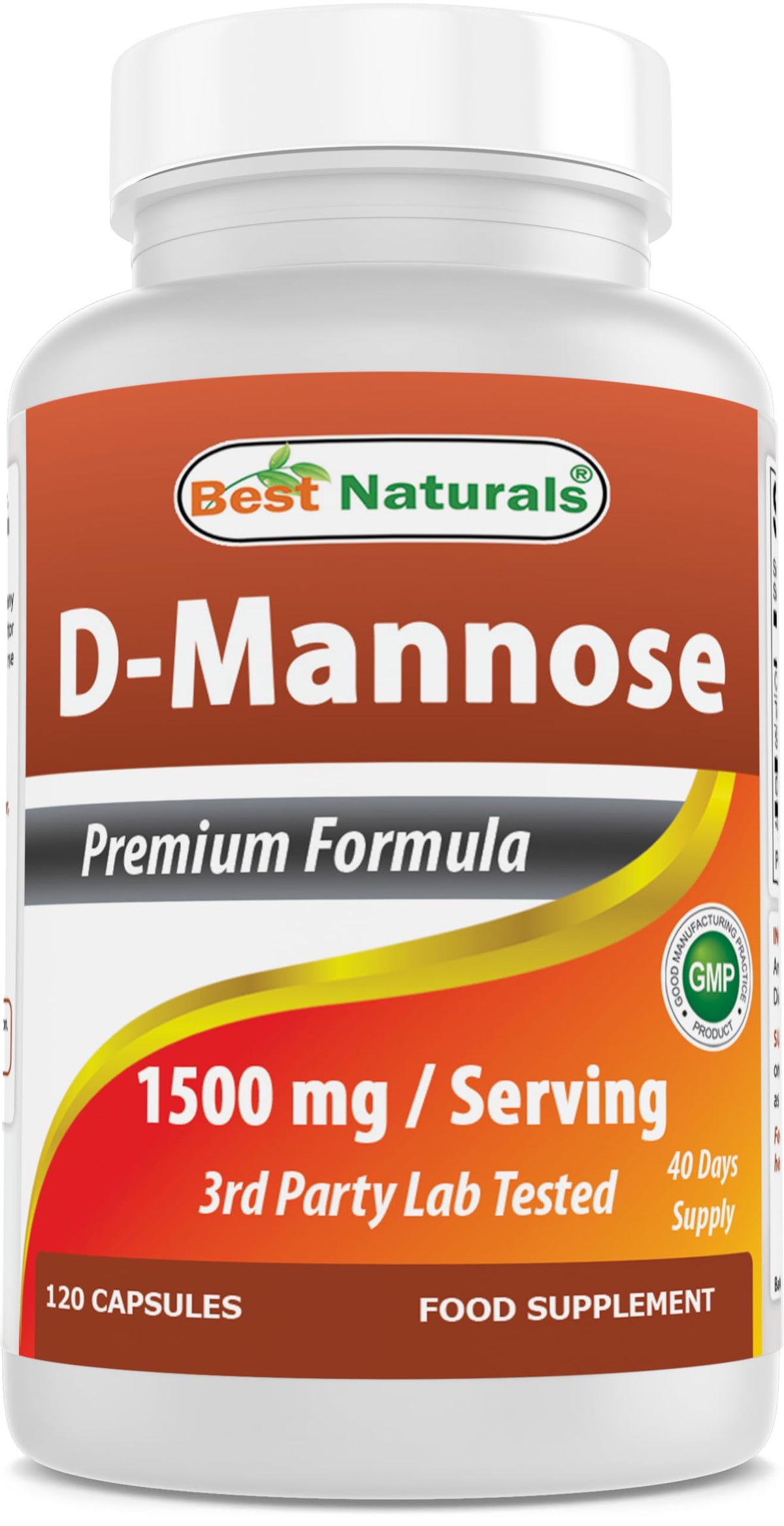 Best Naturals D-Mannose Capsules - Urinary Tract Cleanse Supplement 1500mg/Serving - 120 Count (120 Count (Pack of 3))