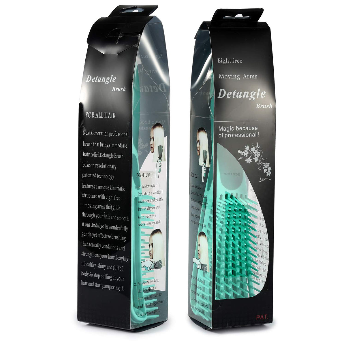 BESTOOL Detangle Hair Brush, Detangling Brush for Black Natural Hair Curly Afro 3/4abc Texture, Curly Hair Brush Faster and Easier Detangle Wet or Dry Hair with No Pain (Green)