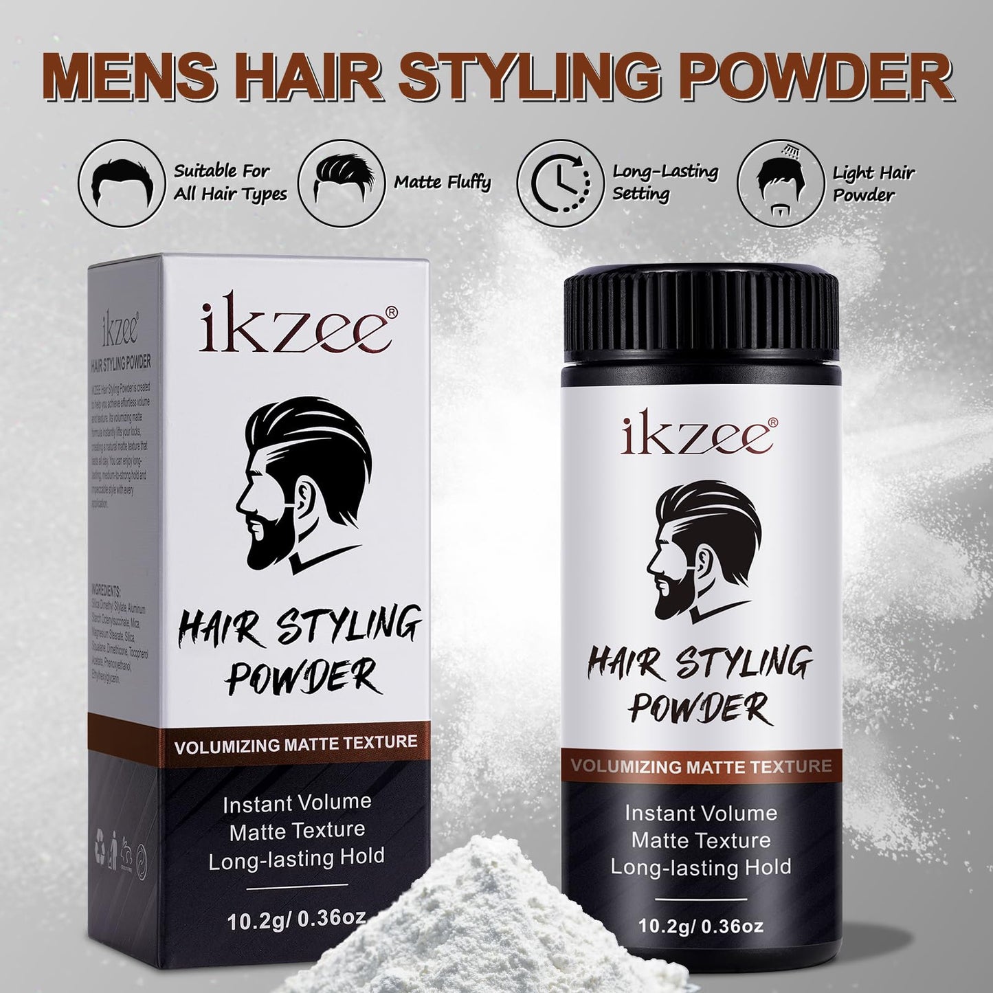 Samkeen Hair Texture Powder, 2 PCS Hair Styling Powder, Matte Hair Powder Men, Natural High Hold Hair Volume Powder，Long-Lasting Hold, Non-Greasy