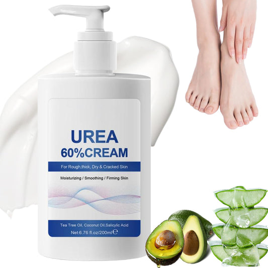 Mikloven 60% Urea Foot Cream for Cracked Heels & Dry Skin – Intensive Heel Repair for Feet and Hand, Deep Moisturizing Urea Cream 60 Percent for Feet & Body, Maximum Strength & Long-Lasting Hydration,200ml
