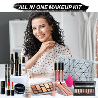 proamate Proamate All in one Makeup Set, Cosmetic Make Up Starter Kit With Storage Bag Portable Travel Make Up Palette Eyeshadow Foundation Lip Gloss Makeup Gift Set for Teenage & Adults(Kit A001)