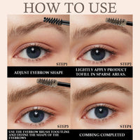 GEEWHILE Tinted Brow Glue, Brow Tint, Instant Eyebrow Styler Tinted Brow Gel, Waterproof Tinted Eyebrow Gel with Brush, Long Lasting Brow Gel Tint for Fuller Looking Eyebrows(Taupe)