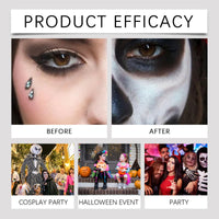 Generic Black White Red Face & body Paint, 3 Colors Clown Makeup Kit with Sponge and Brush, Halloween Cosplay Face Body Paint for Joker Devil Zombie Vampire Skeleton Special Effect Makeup and Costume Party