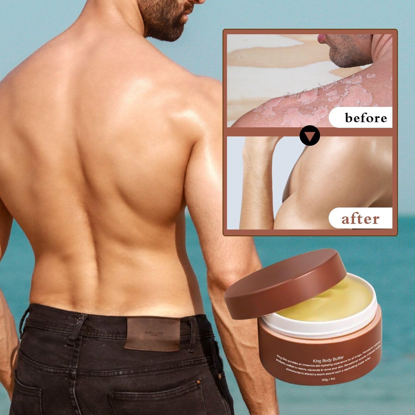 QinZiEn Skin Body Butter for Men,Organic Cologned Body But-ter,Firming Moisturizing Body B-utter,Body Lotion Scented,B-ody Lotion for Very Dry Skin,Skin Balancing Jojoba Oil,B-ody Skin Care