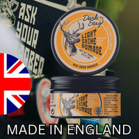 Dark Stag Light Shine Pomade, Medium Hold Hair Pomade For Men, Water Based Easy to Wash Hair Pomade, Sleek Traditional Styles, 100ml / 3.5oz