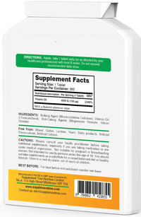 Vitamin D 4000IU 365 Vegetarian Tablets | High Strength Cholecalciferol Vitamin D3 Supplement | UK Manufactured