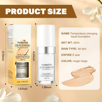 Allony Colour Changing Mature Skin Foundation, Skin Temperature Changing Liquid Foundation, Colour Changing Foundation for Mature Skin, Hydrating, Long Lasting Waterproof Make up Foundations