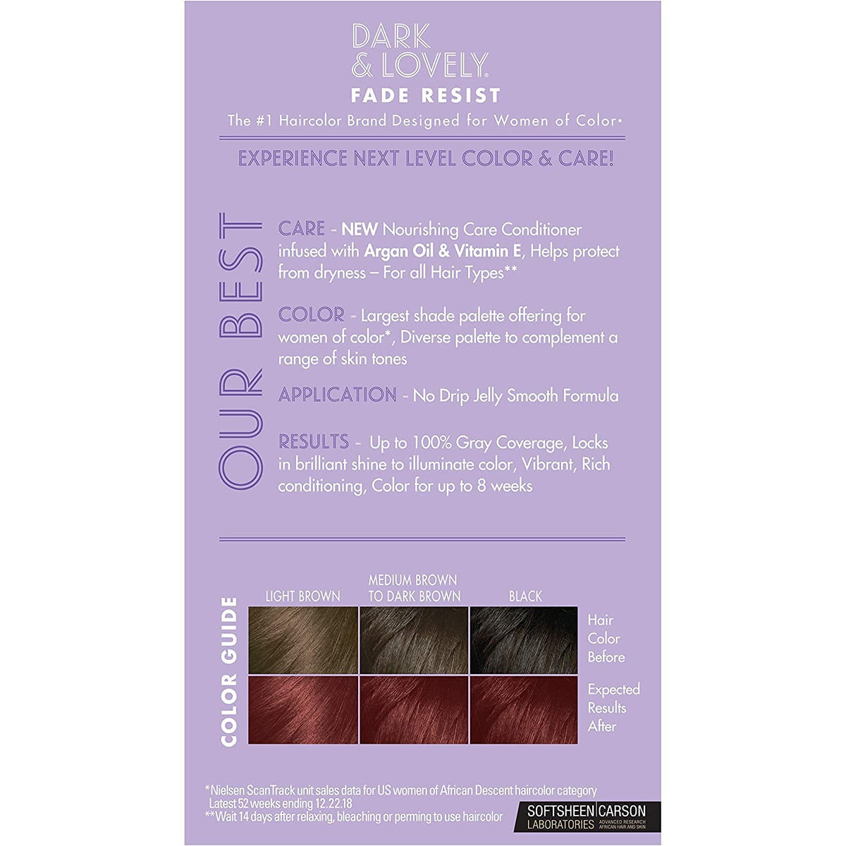 DarkandLovely Dark and Lovely Fade Resist Permanent Hair Colour Hair Dye Up To 100 Percent Gray Coverage Brilliant Shine (Rich Auburn 374)