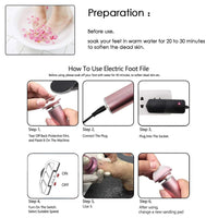 AONOLOVO Electric Foot File Hard Skin Remover (Speed Adjustable) with 60pcs Replacement Sandpaper Disks, Professional Electric Callus Remover Pedicure Foot Scraper Hard Skin Remover (Pink)