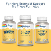 SOLARAY Calcium with Vitamin D3-90 Capsules - Vitamin D 400IU and Calcium Citrate 1000mg Supplement - Gentle Formula for Enhanced Absorption - Lab Verified - Solaray