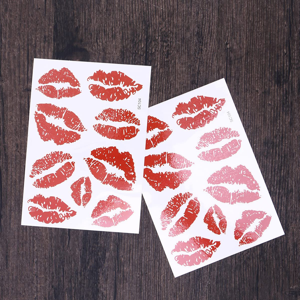 Healifty 6pcs Red Lip Stickers Kiss Stickers Decals Temporary Tattoo Stickers Waterproof Tattoo Decorative Stickers for Neck Leg Face Chest Water Bottle