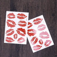 Healifty 6pcs Red Lip Stickers Kiss Stickers Decals Temporary Tattoo Stickers Waterproof Tattoo Decorative Stickers for Neck Leg Face Chest Water Bottle
