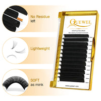 QUEWEL Easy Fan Lashes 0.05D Curl Mix 9-16mm Easy Fan Russian Lashes 2D-20D Volume Lash Extensions Self Fanning Eyelash Extensions Volume Automatic Blooming (0.05D Mix 9-16)