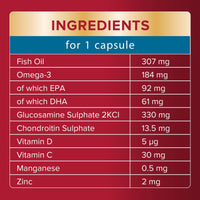 SEVEN SEAS Seven Seas JointCare Essential, with Omega-3, Glucosamine, Chondroitin, Vitamins C and D, Manganese and Zinc, Food Supplements, 60-Day Pack
