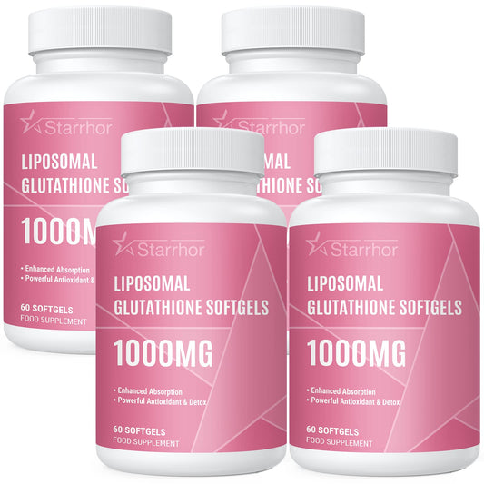 Starrhor Liposomal Glutathione 1000mg, Reduced Glutathione with Vitamin C & Hyaluronic Acid, 240 Softgels