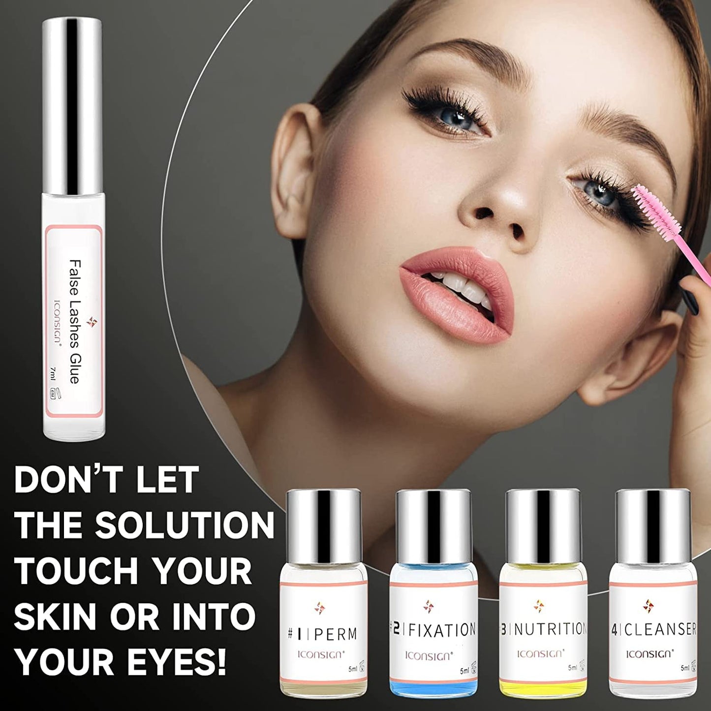 RONKIE Lash Lift Kit - Eyelash Perm Kit - Professional Eyelash Curling Set - Glue Upgraded Version - Semi-Permanent Curling Perming Wave Suitable for Salon at Home (White)