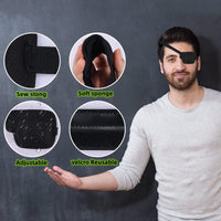 Siganorpy 2Pcs 3D Eye Patches for Left and Right Adults Adjustable Eye Adjustable Medical Eyepatch for Lazy Eye Large Black (Left Eye)