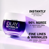 Olay Retinol 24 Night Cream Face Moisturiser, Skincare with Antioxidant Vitamin E Overnight Anti Aging Skin Care: Smooths, Renews and Hydrates, 50ml