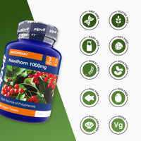Zipvit Hawthorn Berry Leaf Tablets 1000mg, 90 Vegan Hawthorn Tablets 3 Month Supply