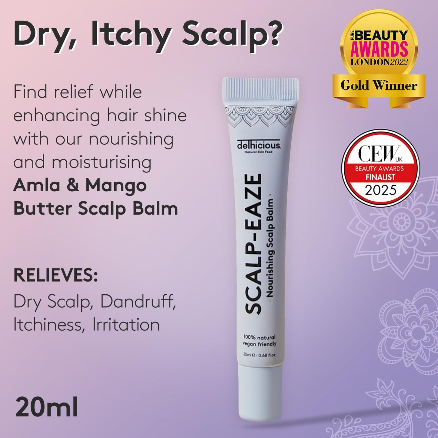 Delhicious Scalp-Eaze Dry Itchy Scalp Balm, 20ml